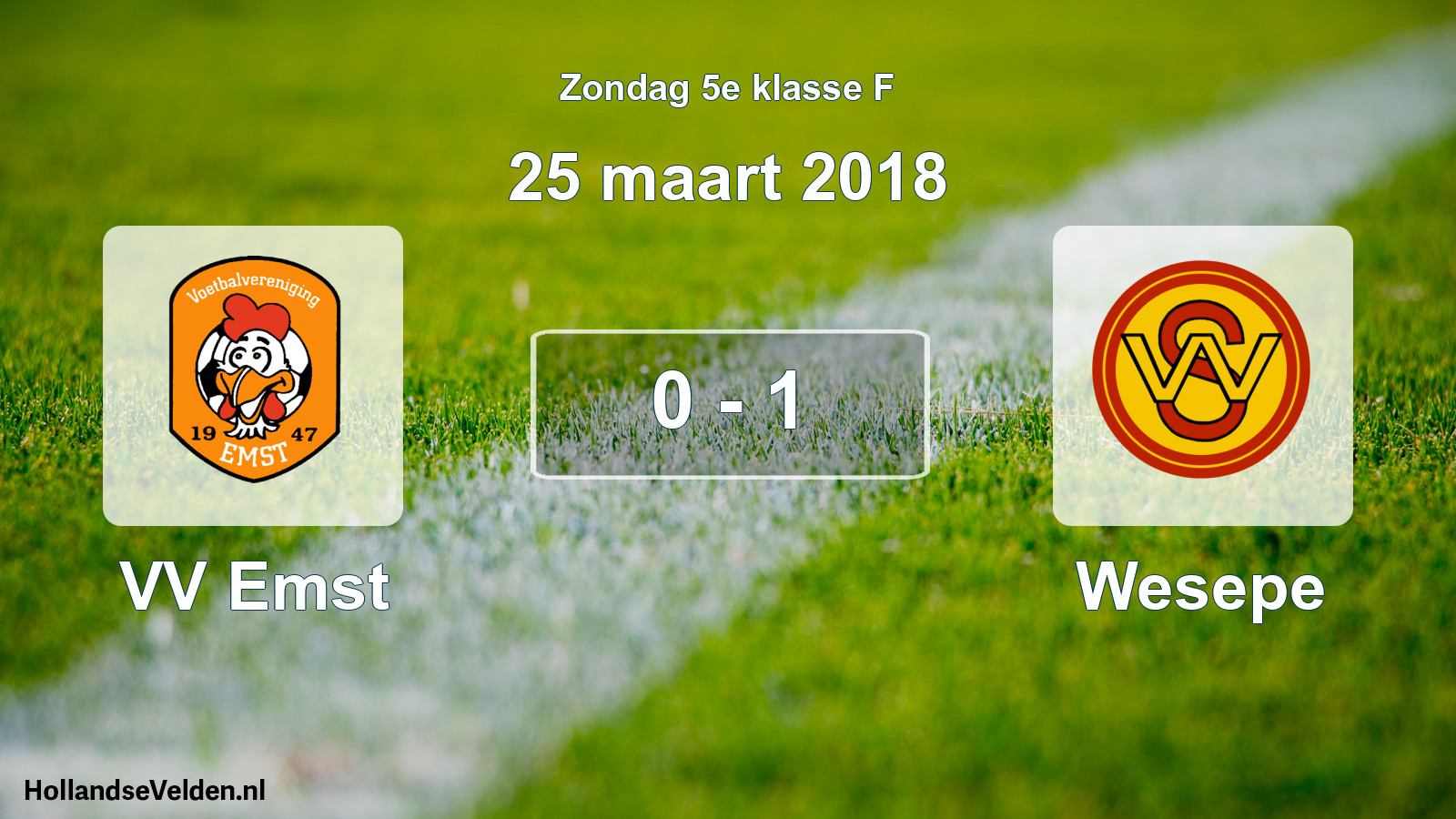 Total number of matches played: VV Emst - Wesepe 0 - 1 (25 March 2018)
