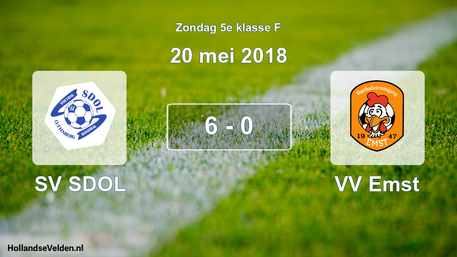 Total number of matches played: SV SDOL - VV Emst 6 - 0 (20 May 2018)