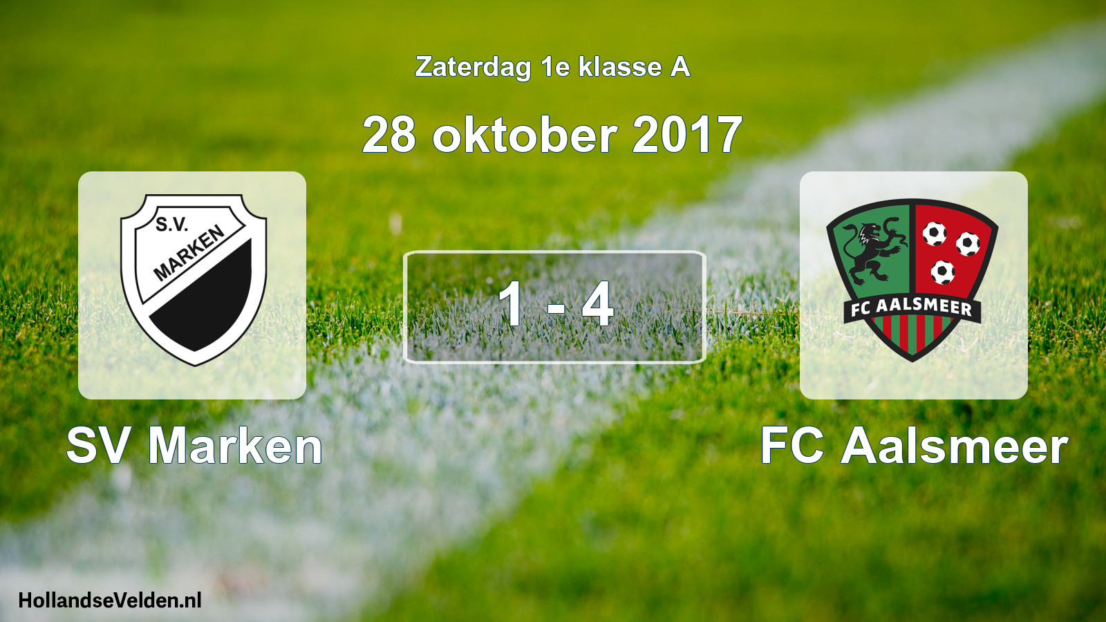 Total number of matches played: SV Marken - FC Aalsmeer 1 - 4 (28 October 2017)