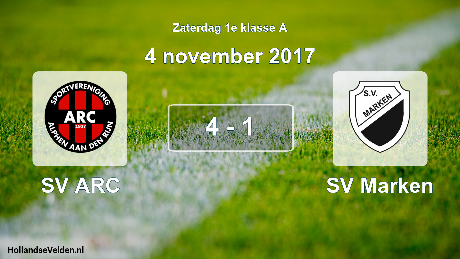 Total number of matches played: SV ARC - SV Marken 4 - 1 (4 November 2017)