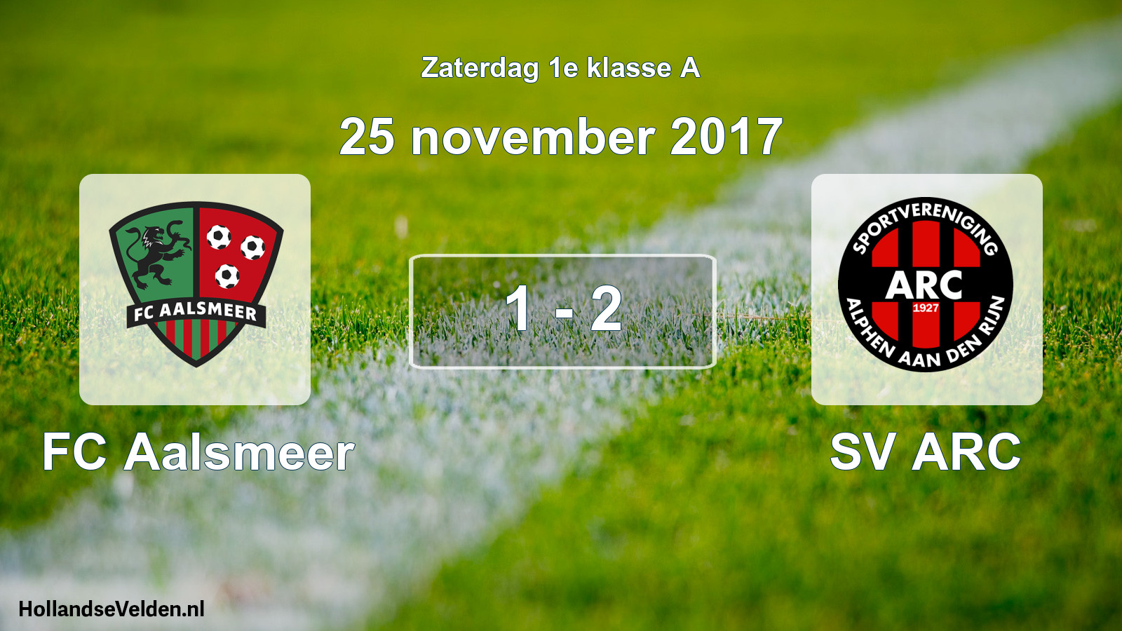 Total number of matches played: FC Aalsmeer - SV ARC 1 - 2 (25 November 2017)