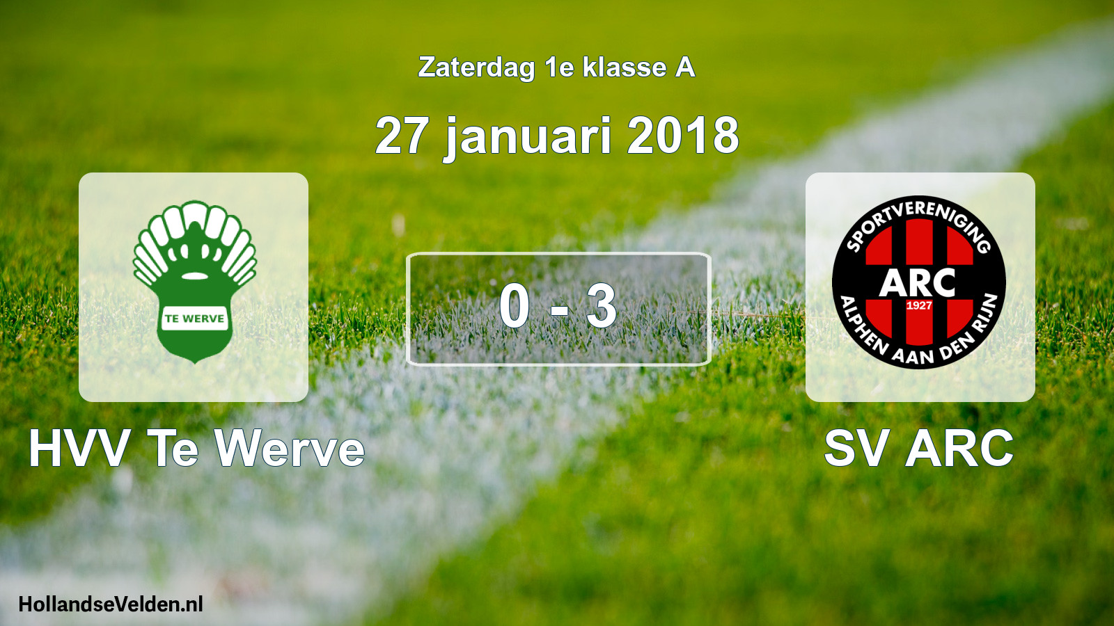 Total number of matches played: HVV Te Werve - SV ARC 0 - 3 (27 January 2018)