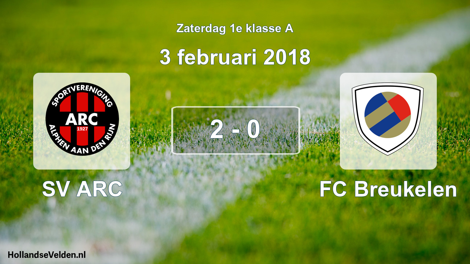 Total number of matches played: SV ARC - FC Breukelen 2 - 0 (3 February 2018)