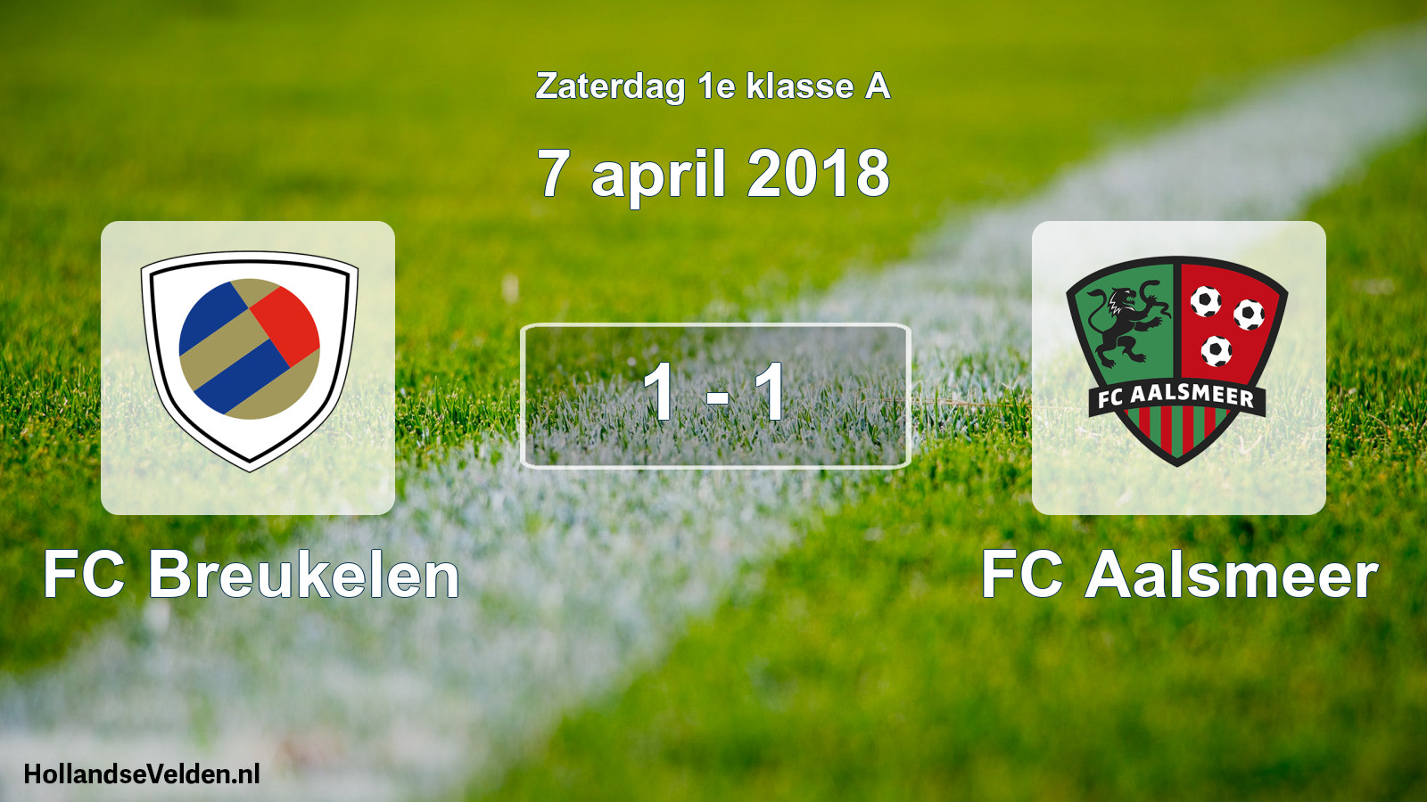 Total number of matches played: FC Breukelen - FC Aalsmeer 1 - 1 (7 April 2018)
