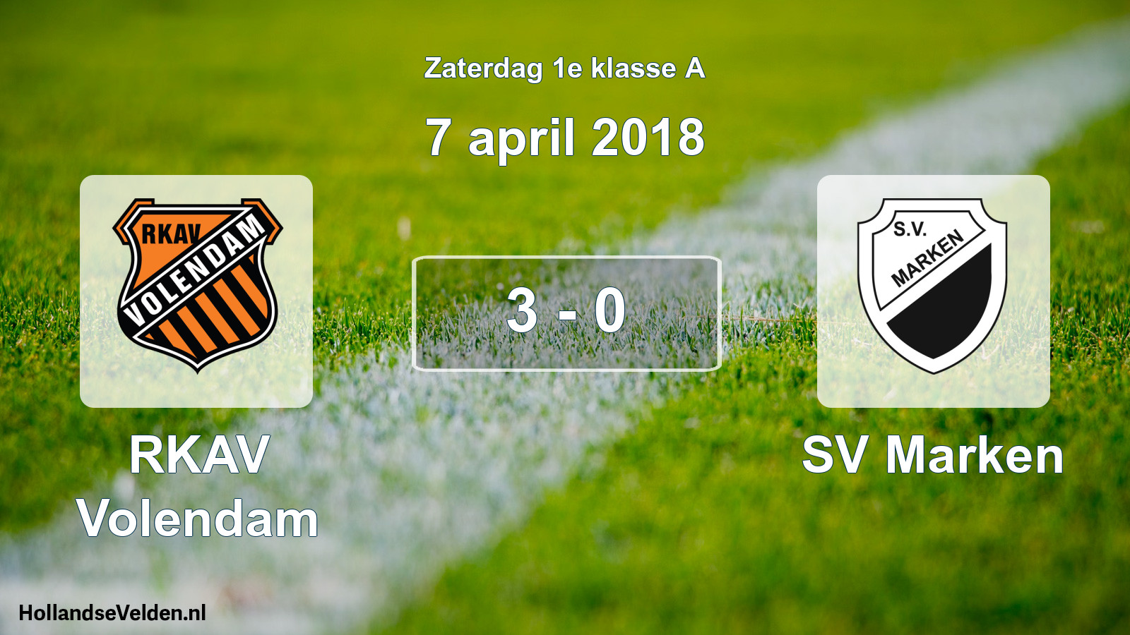 Total number of matches played: RKAV Volendam - SV Marken 3 - 0 (7 April 2018)