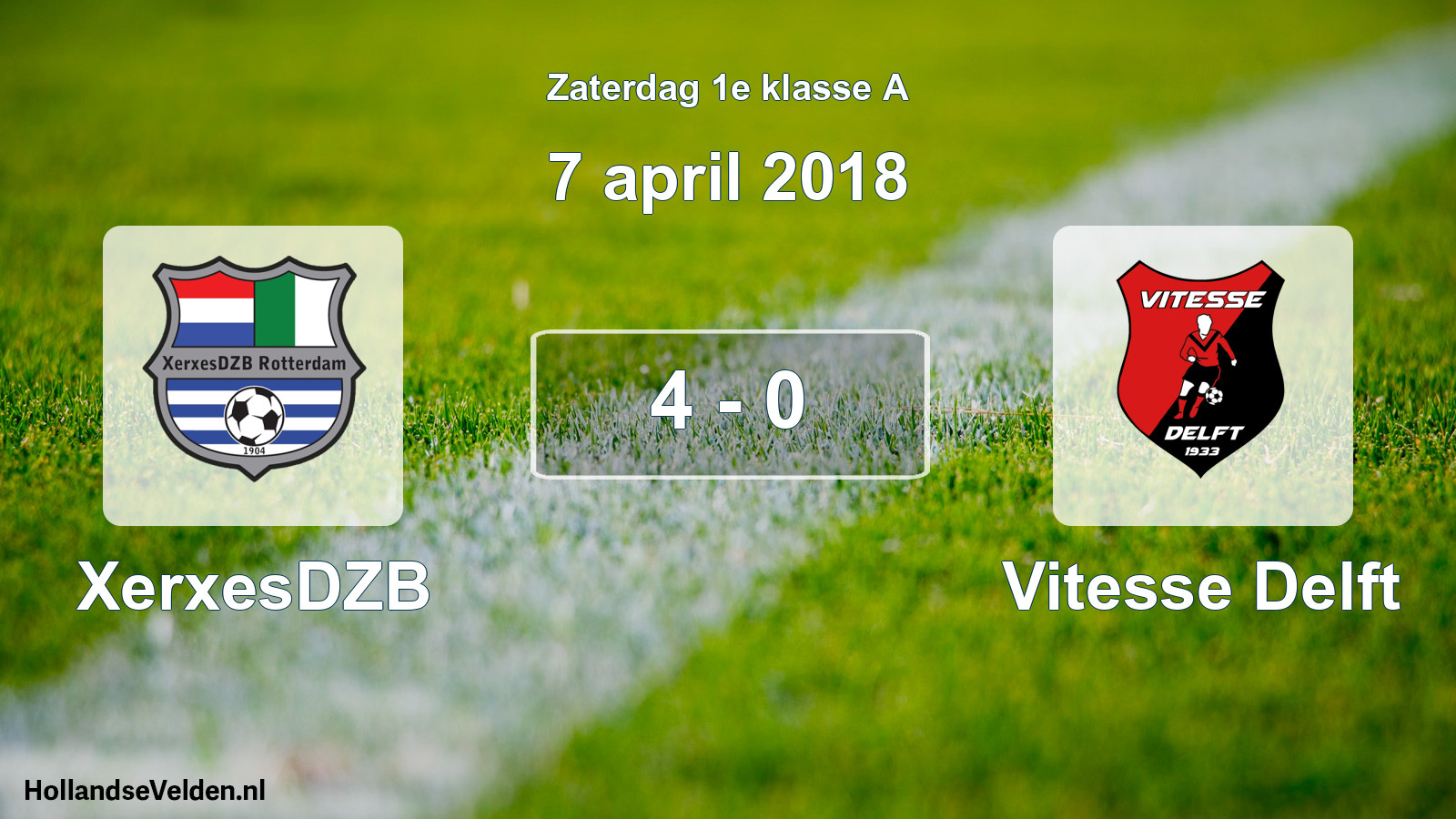Total number of matches played: XerxesDZB - Vitesse Delft 4 - 0 (7 April 2018)