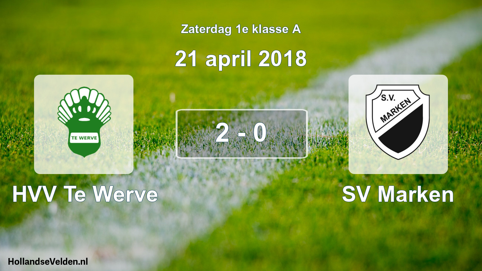 Total number of matches played: HVV Te Werve - SV Marken 2 - 0 (21 April 2018)