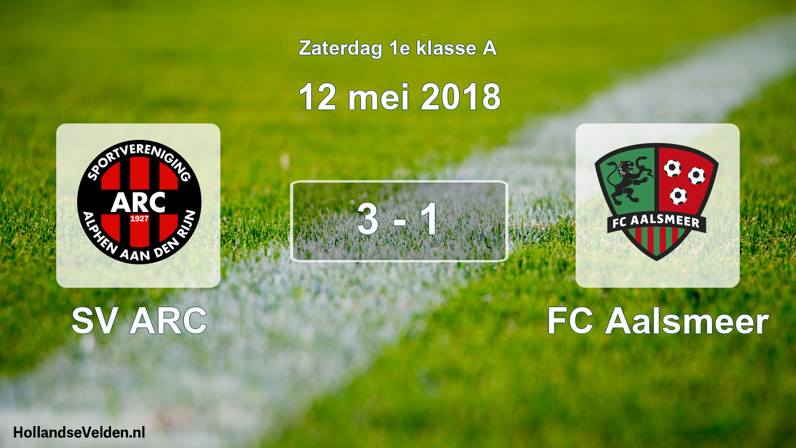 Total number of matches played: SV ARC - FC Aalsmeer 3 - 1 (12 May 2018)