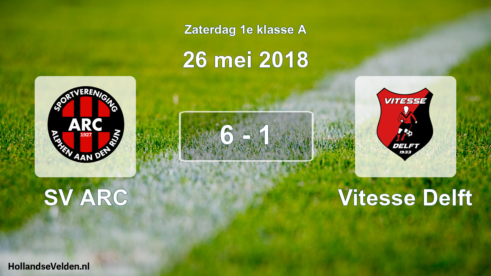 Total number of matches played: SV ARC - Vitesse Delft 6 - 1 (26 May 2018)