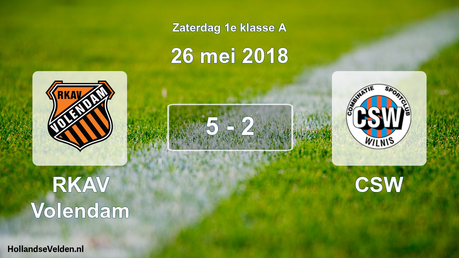 Total number of matches played: RKAV Volendam - CSW 5 - 2 (26 May 2018)