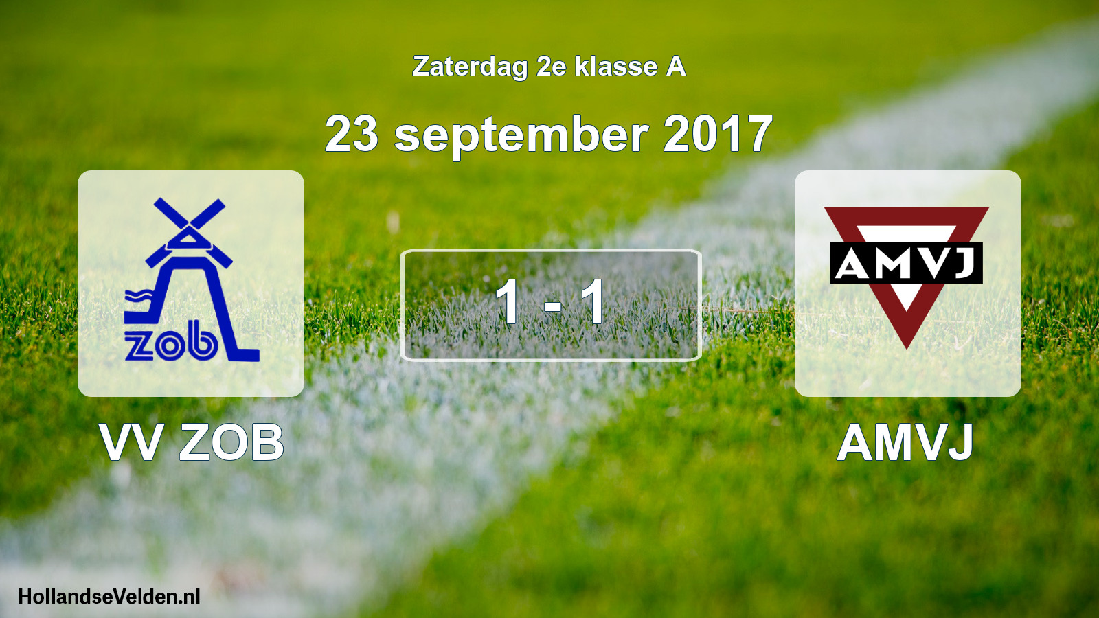 Total number of matches played: VV ZOB - AMVJ 1 - 1 (23 September 2017)