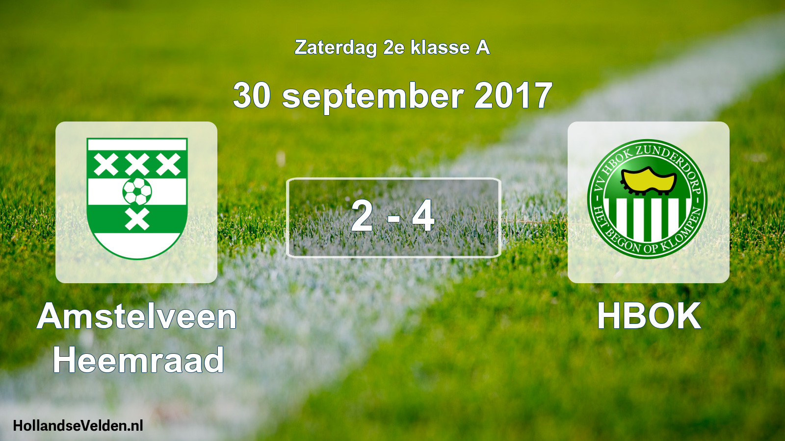 Total number of matches played: Amstelveen Heemraad - HBOK 2 - 4 (30 September 2017)