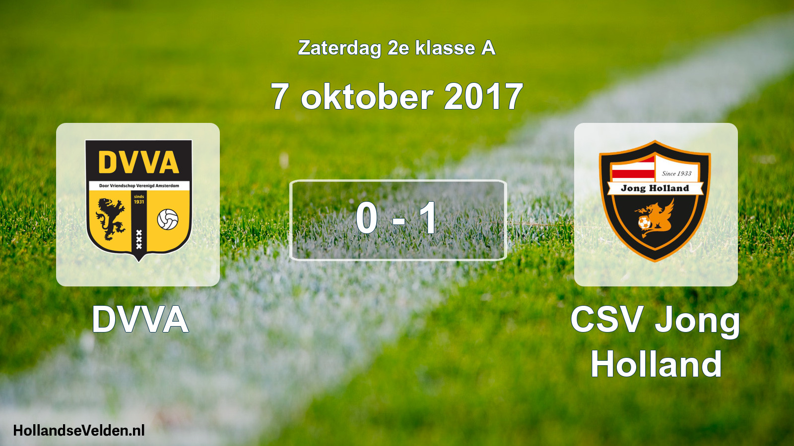 Total number of matches played: DVVA - CSV Jong Holland 0 - 1 (7 October 2017)