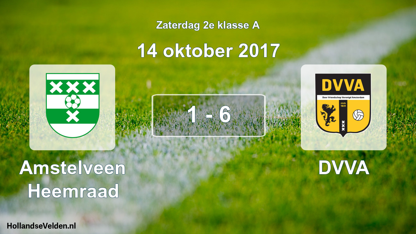 Total number of matches played: Amstelveen Heemraad - DVVA 1 - 6 (14 October 2017)