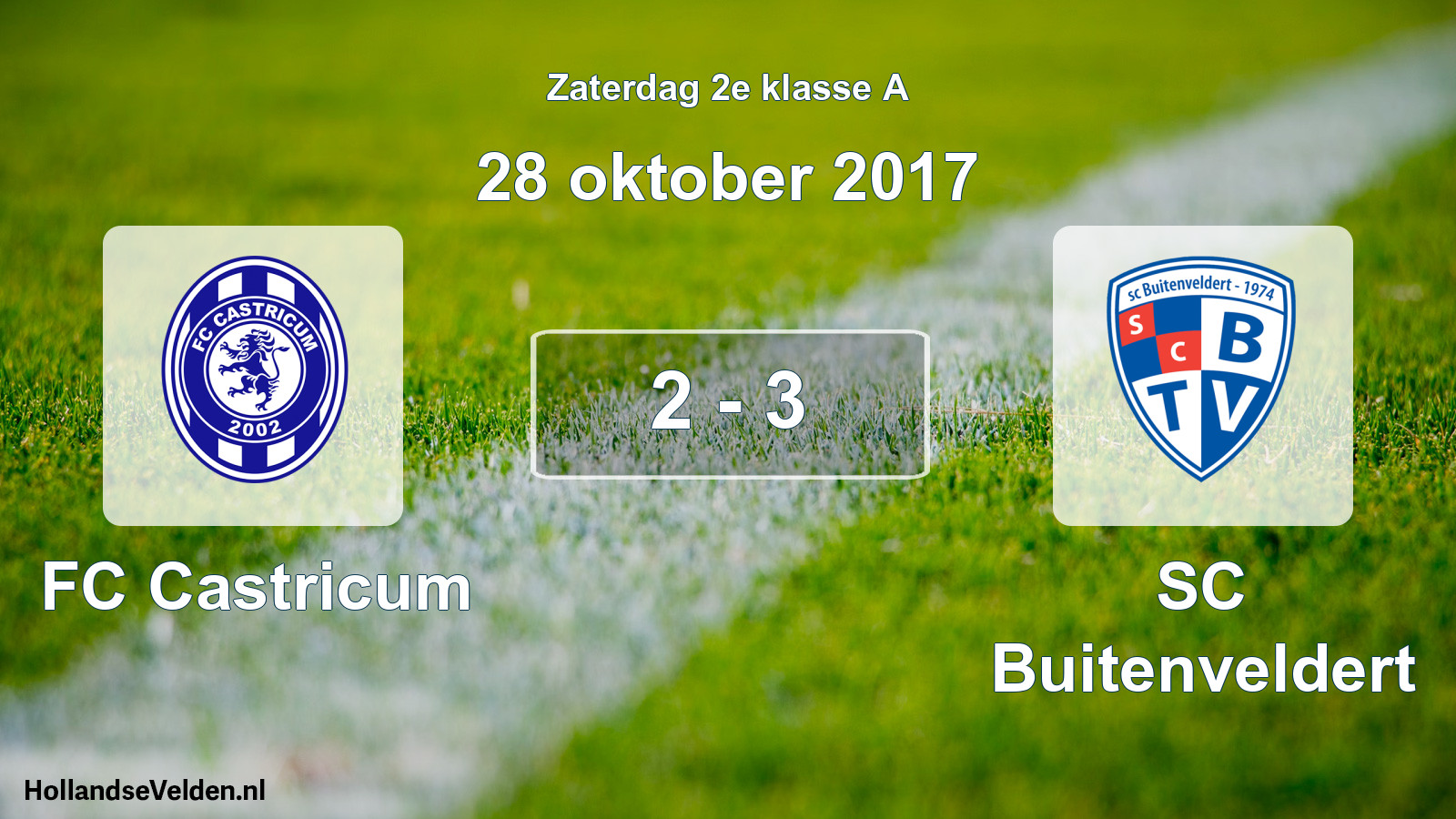 Total number of matches played: FC Castricum - SC Buitenveldert 2 - 3 (28 October 2017)