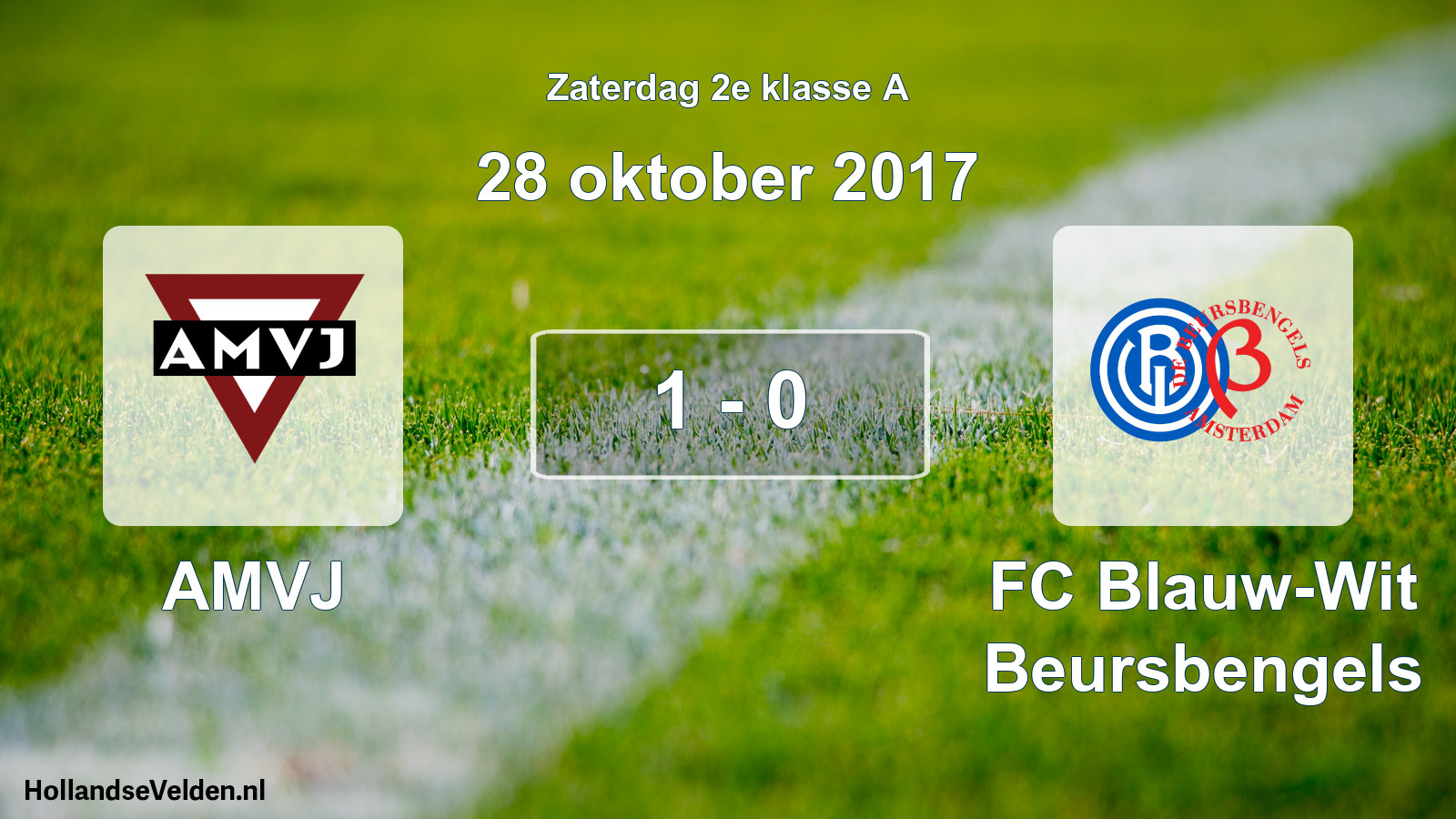 Total number of matches played: AMVJ - FC Blauw-Wit Beursbengels 1 - 0 (28 October 2017)