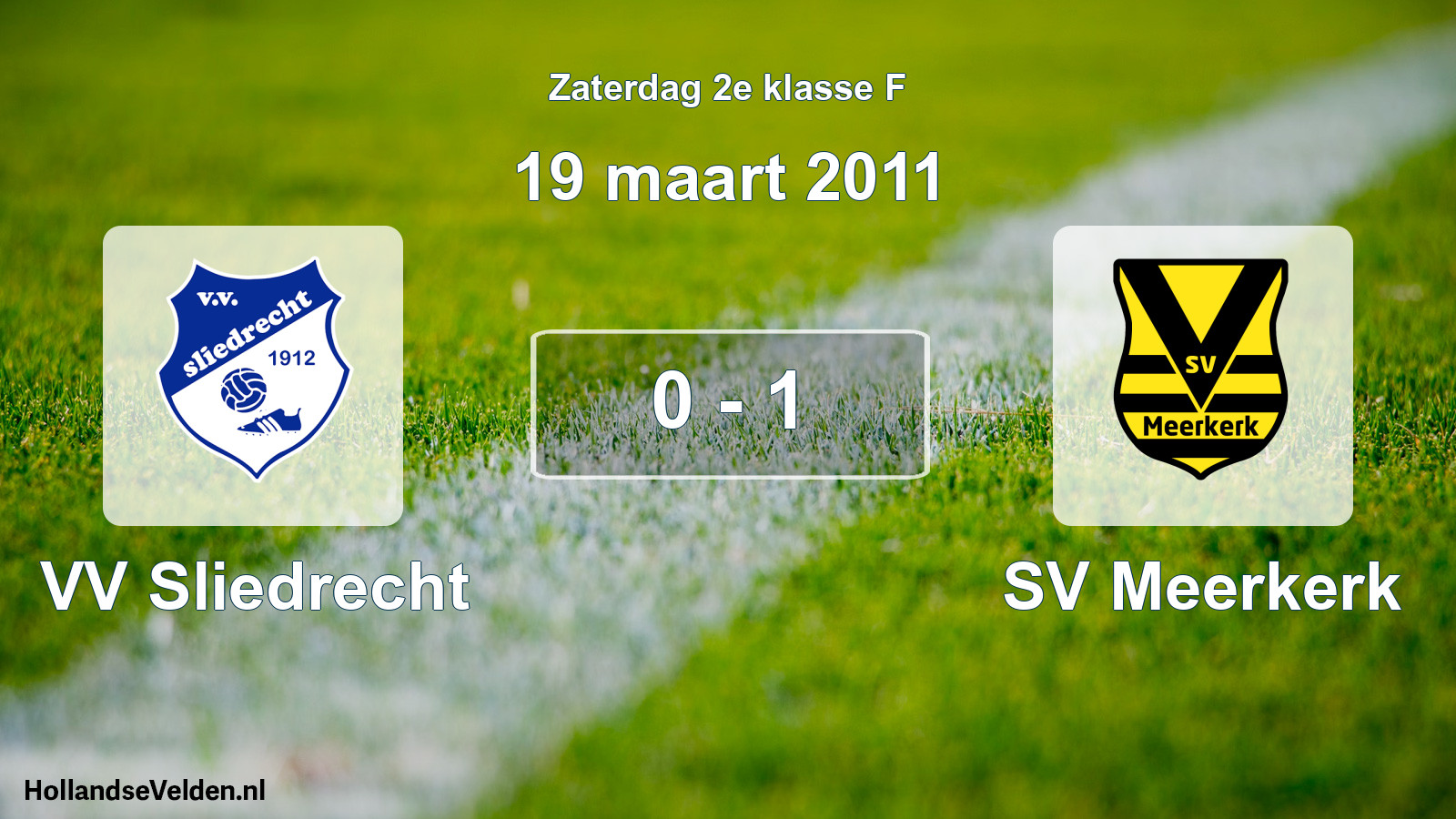 Total number of matches played: VV Sliedrecht - SV Meerkerk 0 - 1 (19 March 2011)