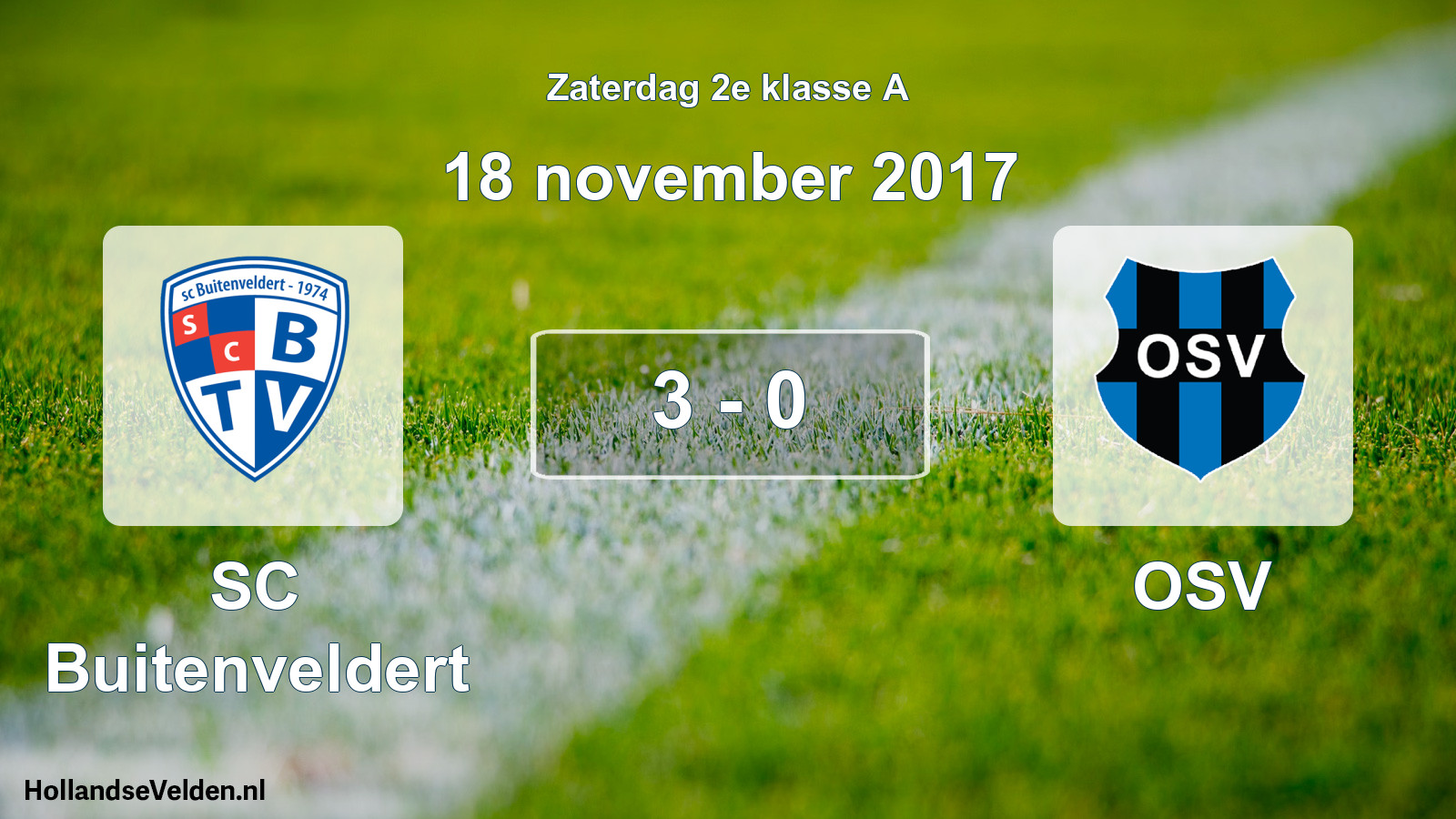Total number of matches played: SC Buitenveldert - OSV 3 - 0 (18 November 2017)