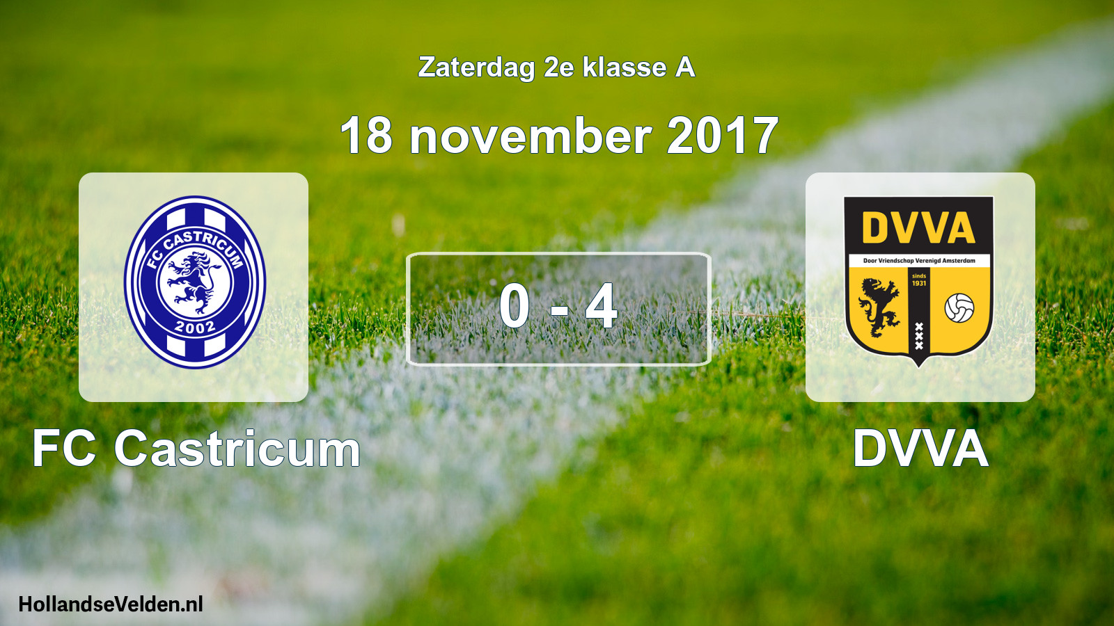 Total number of matches played: FC Castricum - DVVA 0 - 4 (18 November 2017)