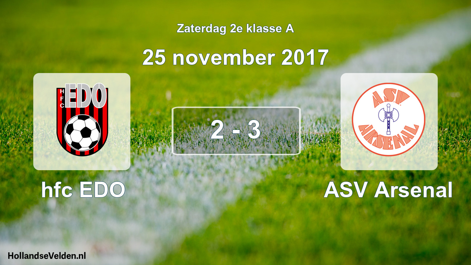 Total number of matches played: hfc EDO - ASV Arsenal 2 - 3 (25 November 2017)