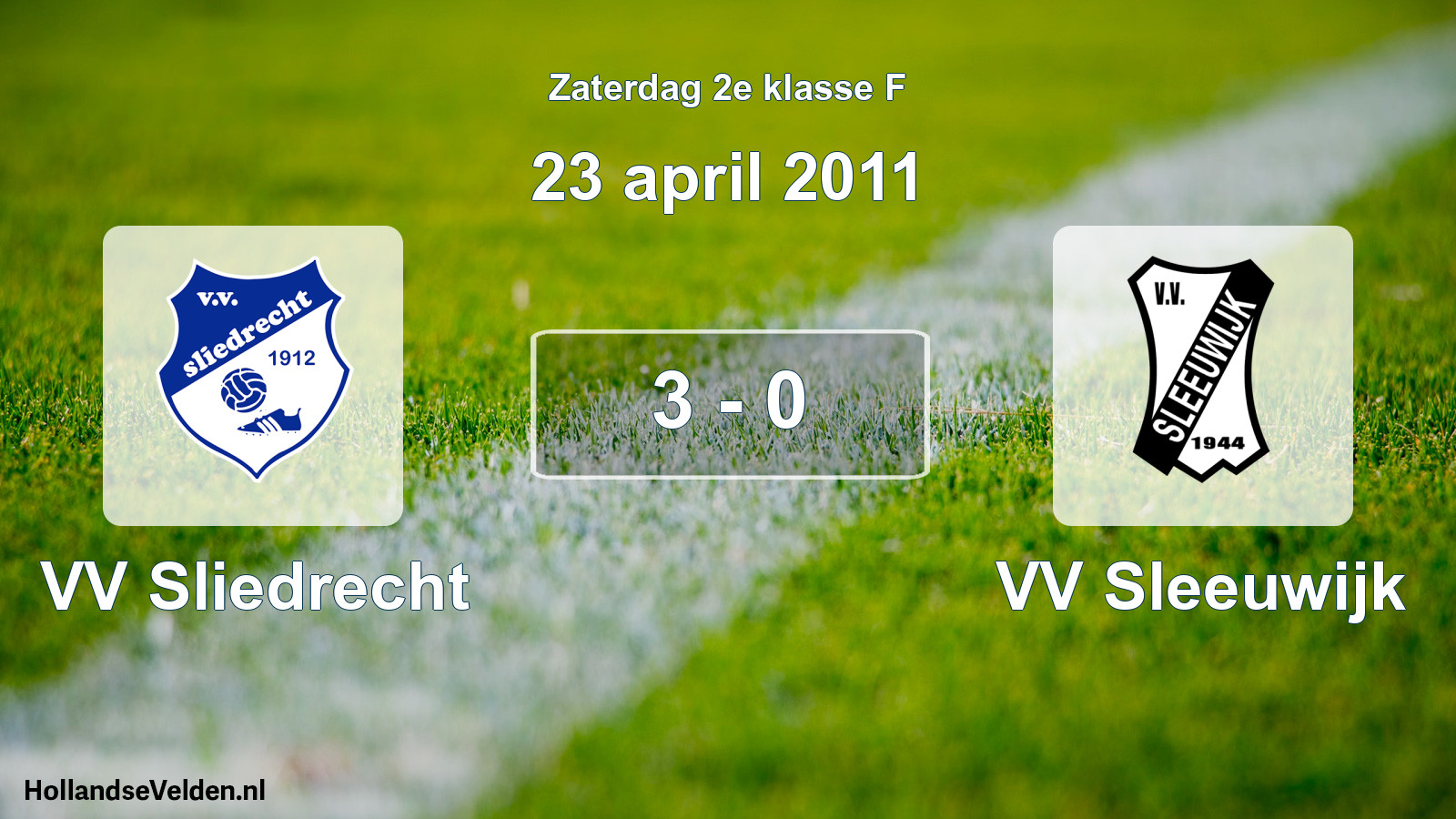 Total number of matches played: VV Sliedrecht - VV Sleeuwijk 3 - 0 (23 April 2011)