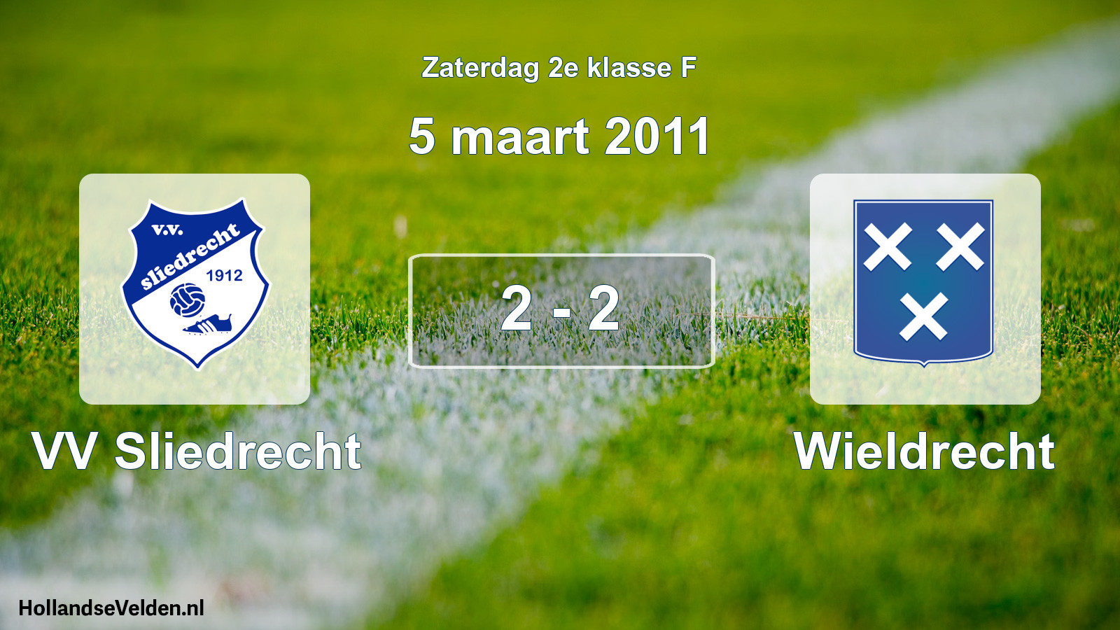 Total number of matches played: VV Sliedrecht - Wieldrecht 2 - 2 (5 March 2011)