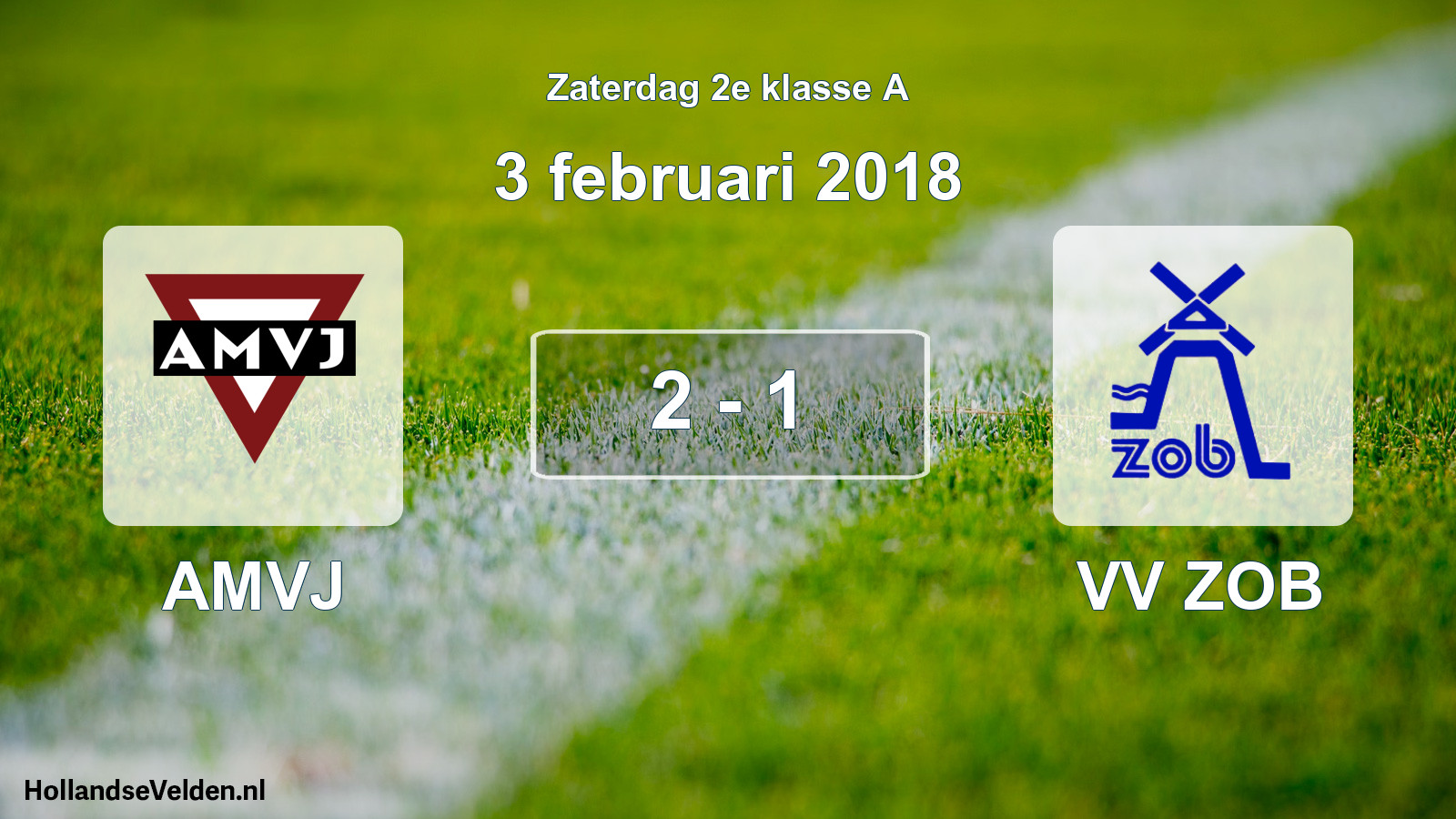 Total number of matches played: AMVJ - VV ZOB 2 - 1 (3 February 2018)