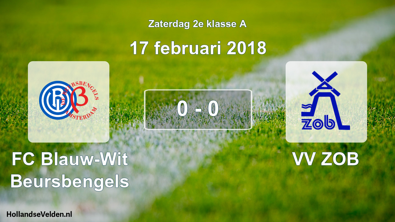 Total number of matches played: FC Blauw-Wit Beursbengels - VV ZOB 0 - 0 (17 February 2018)
