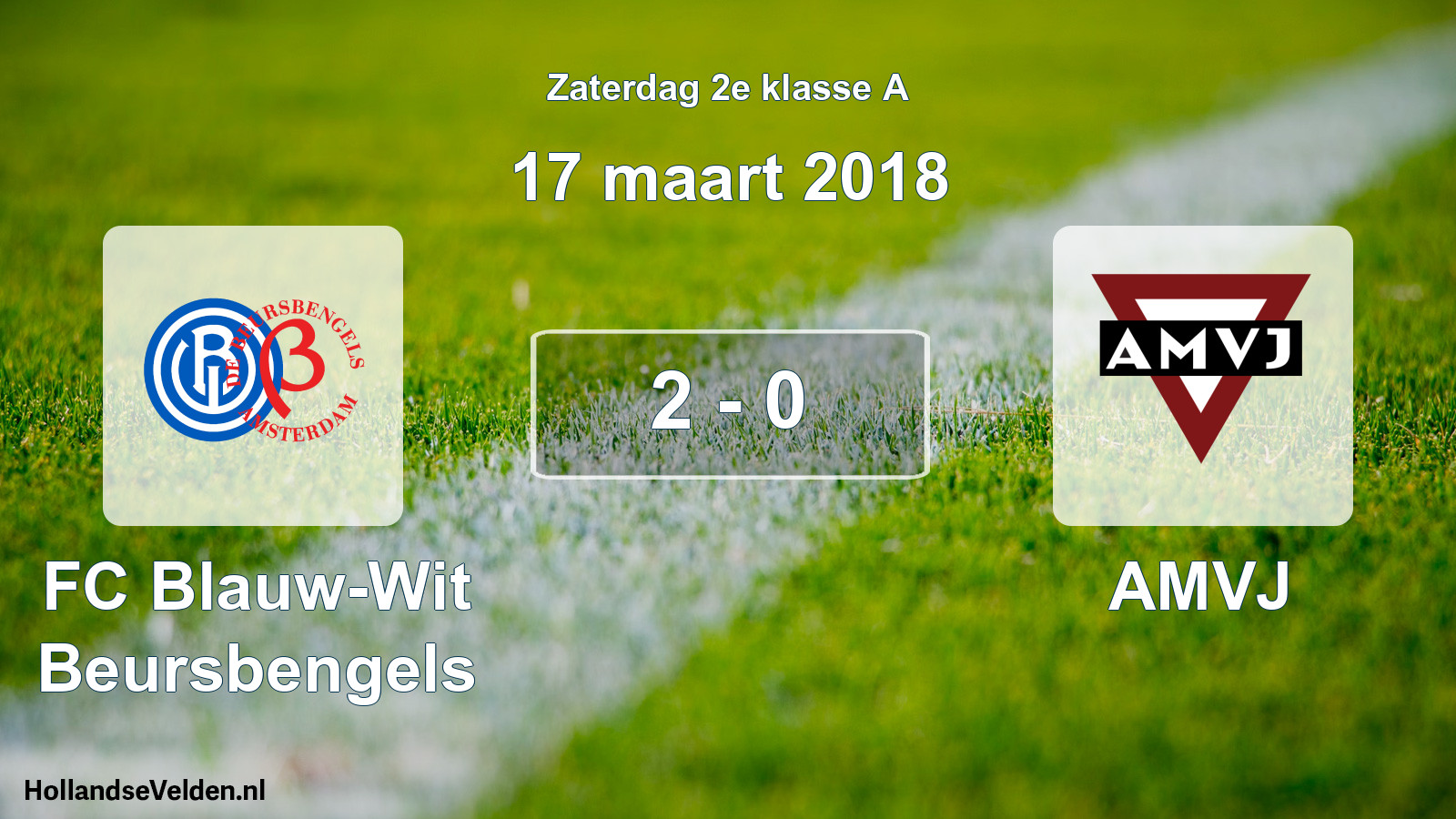 Total number of matches played: FC Blauw-Wit Beursbengels - AMVJ 2 - 0 (17 March 2018)