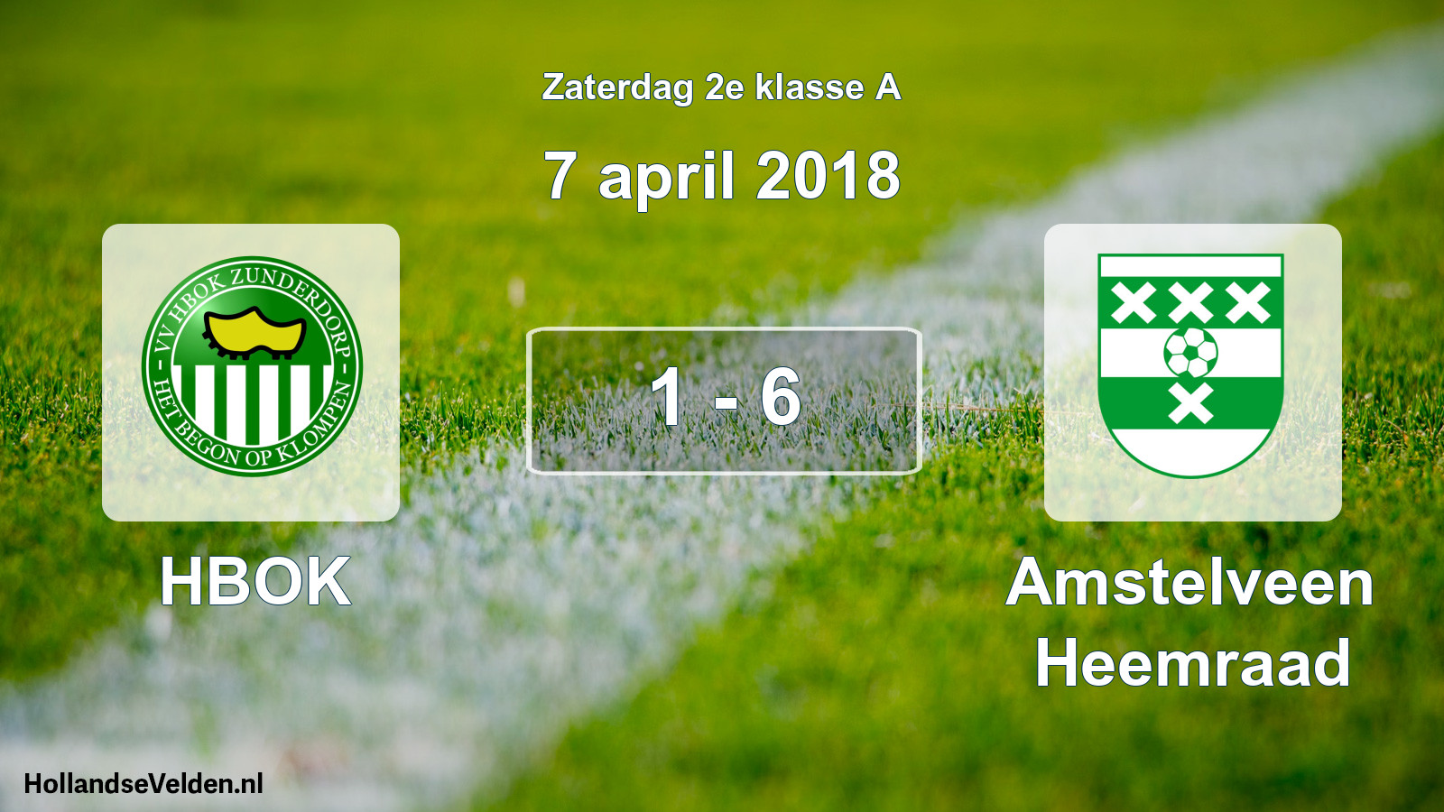 Total number of matches played: HBOK - Amstelveen Heemraad 1 - 6 (7 April 2018)