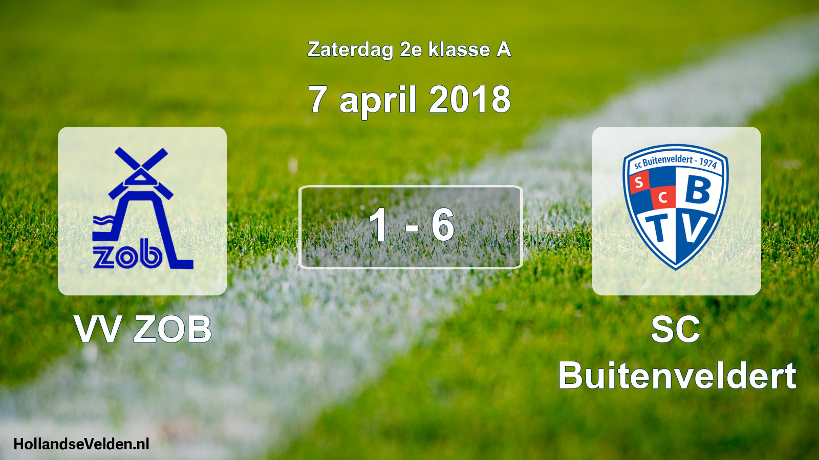 Total number of matches played: VV ZOB - SC Buitenveldert 1 - 6 (7 April 2018)