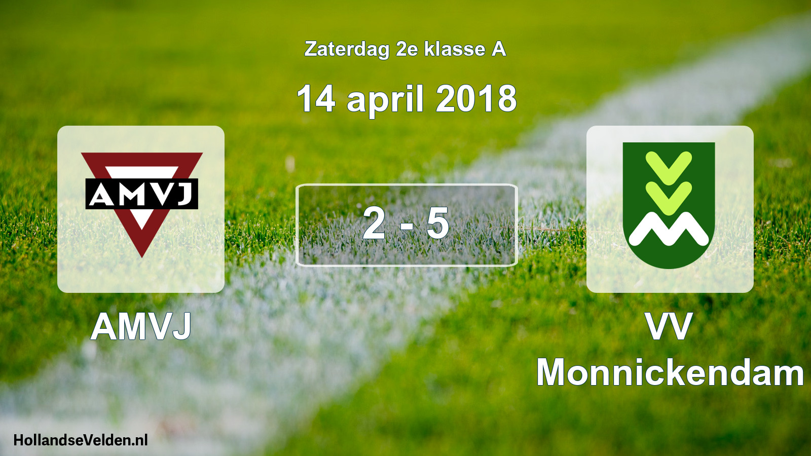 Total number of matches played: AMVJ - VV Monnickendam 2 - 5 (14 April 2018)