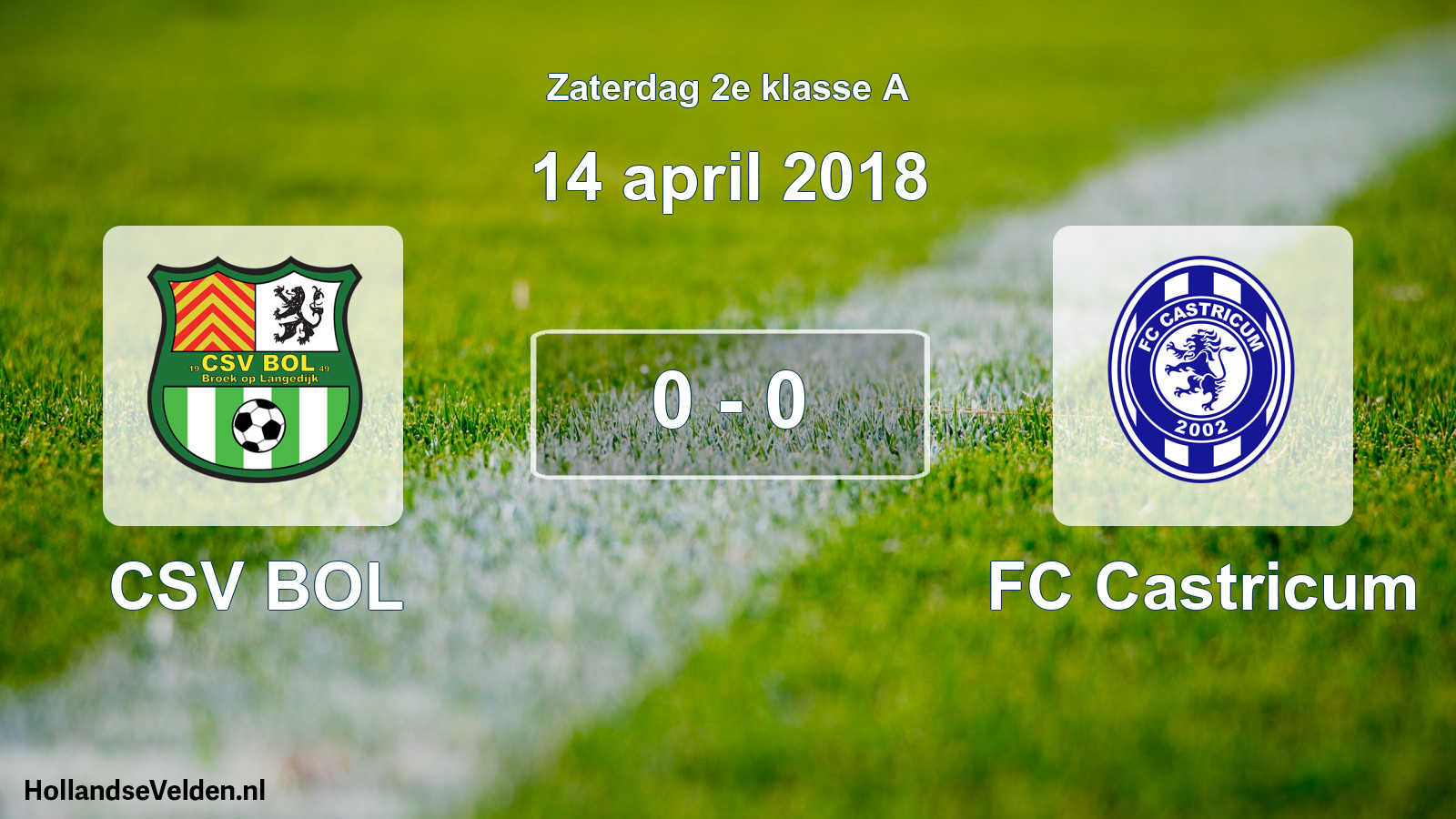 Total number of matches played: CSV BOL - FC Castricum 0 - 0 (14 April 2018)