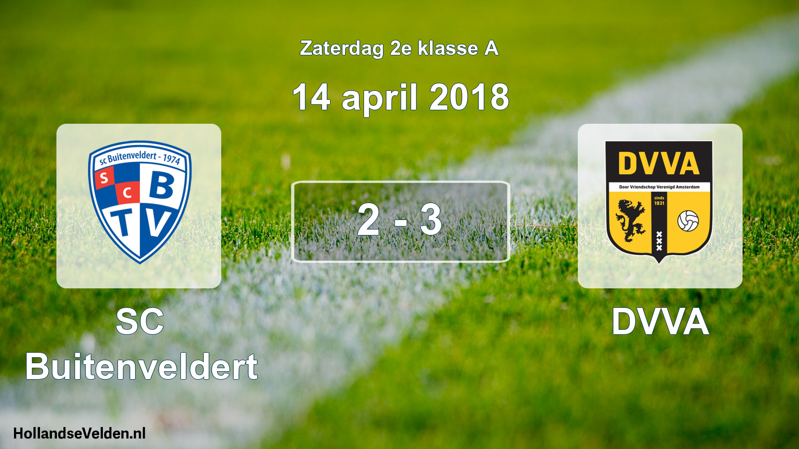 Total number of matches played: SC Buitenveldert - DVVA 2 - 3 (14 April 2018)