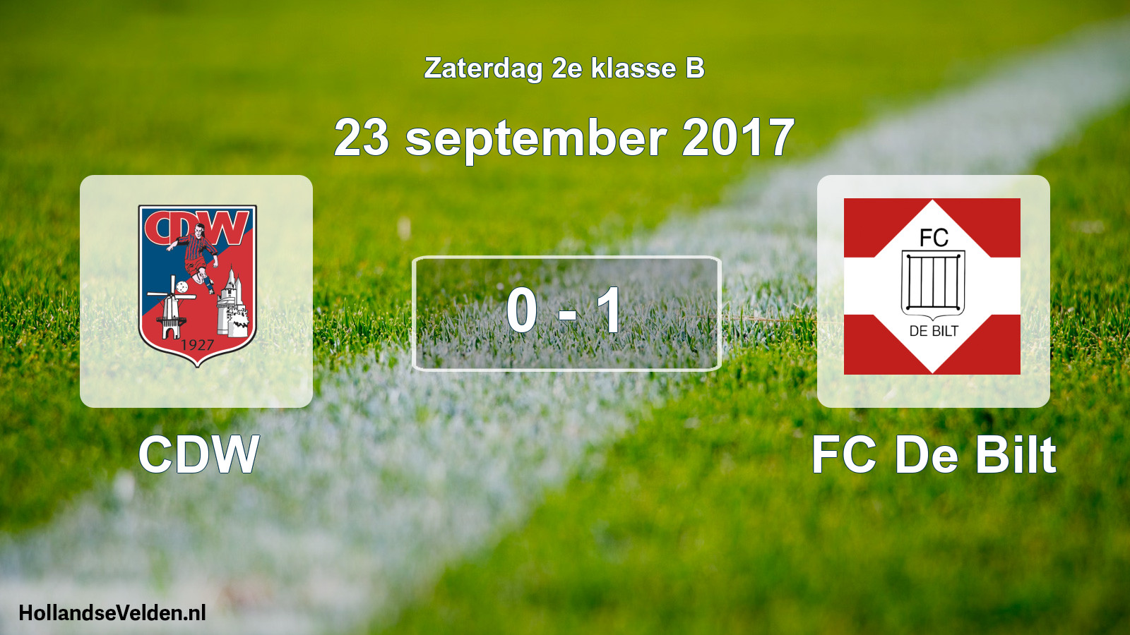 Total number of matches played: CDW - FC De Bilt 0 - 1 (23 September 2017)
