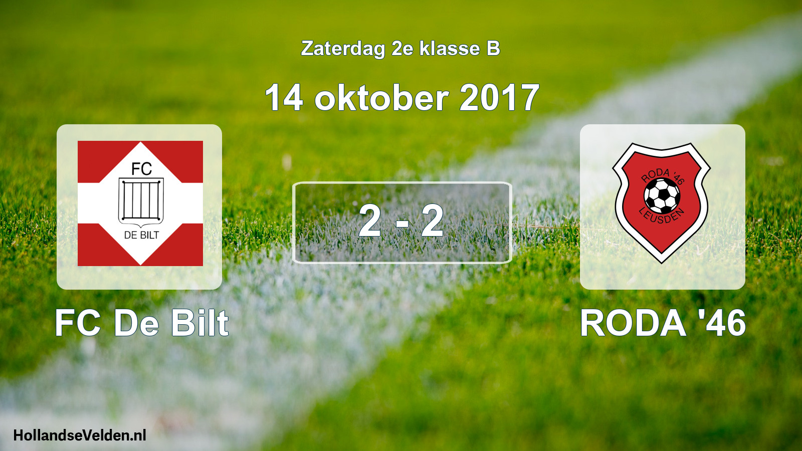 Total number of matches played: FC De Bilt - RODA '46 2 - 2 (14 October 2017)