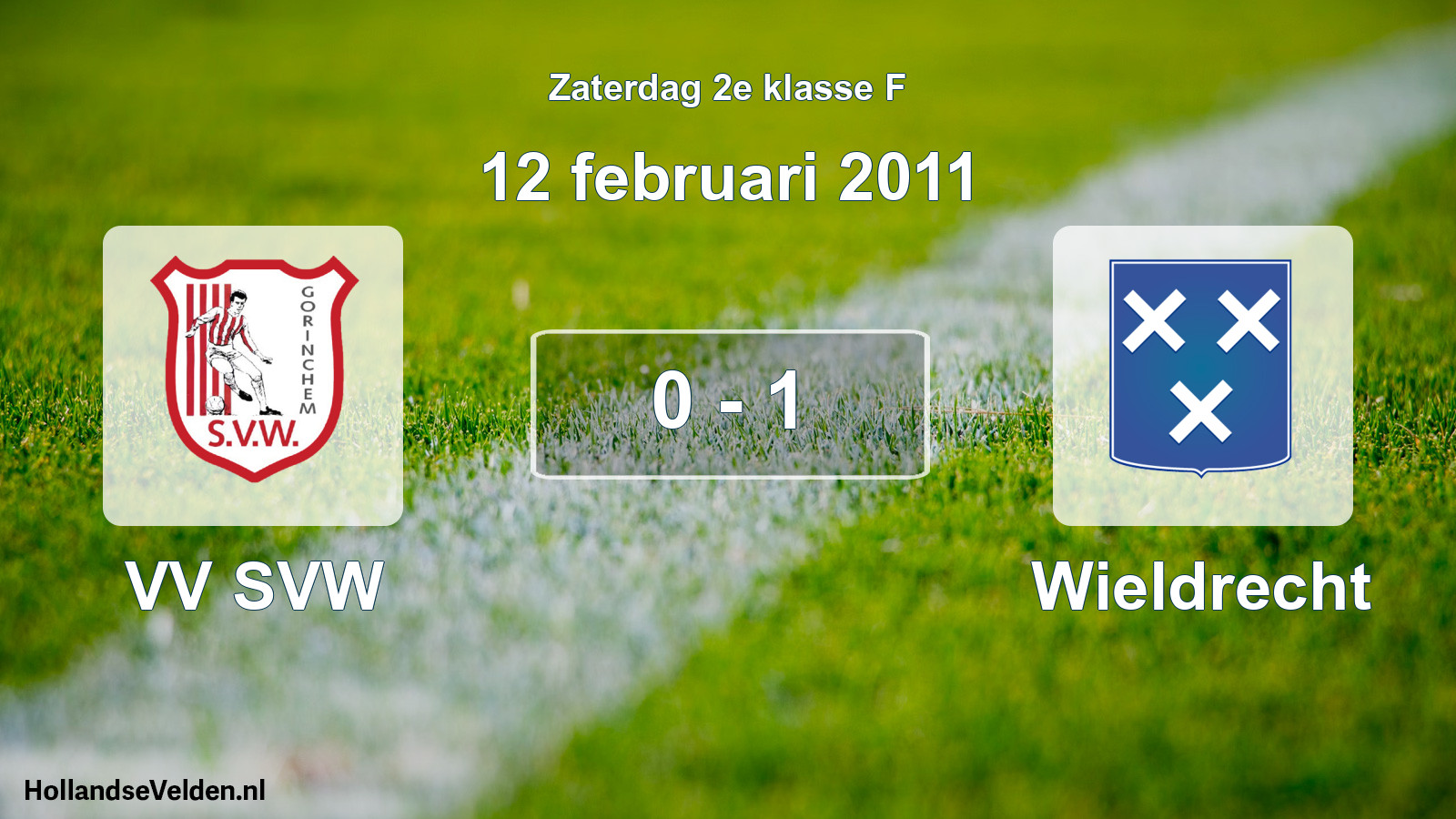 Total number of matches played: VV SVW - Wieldrecht 0 - 1 (12 February 2011)