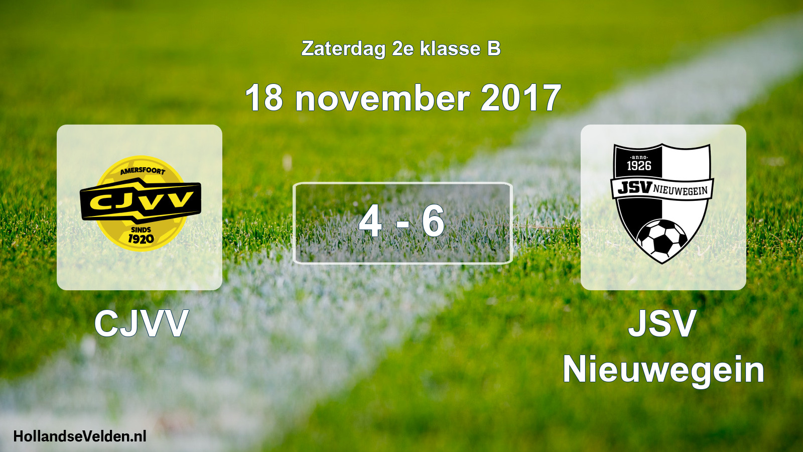 Total number of matches played: CJVV - JSV Nieuwegein 4 - 6 (18 November 2017)