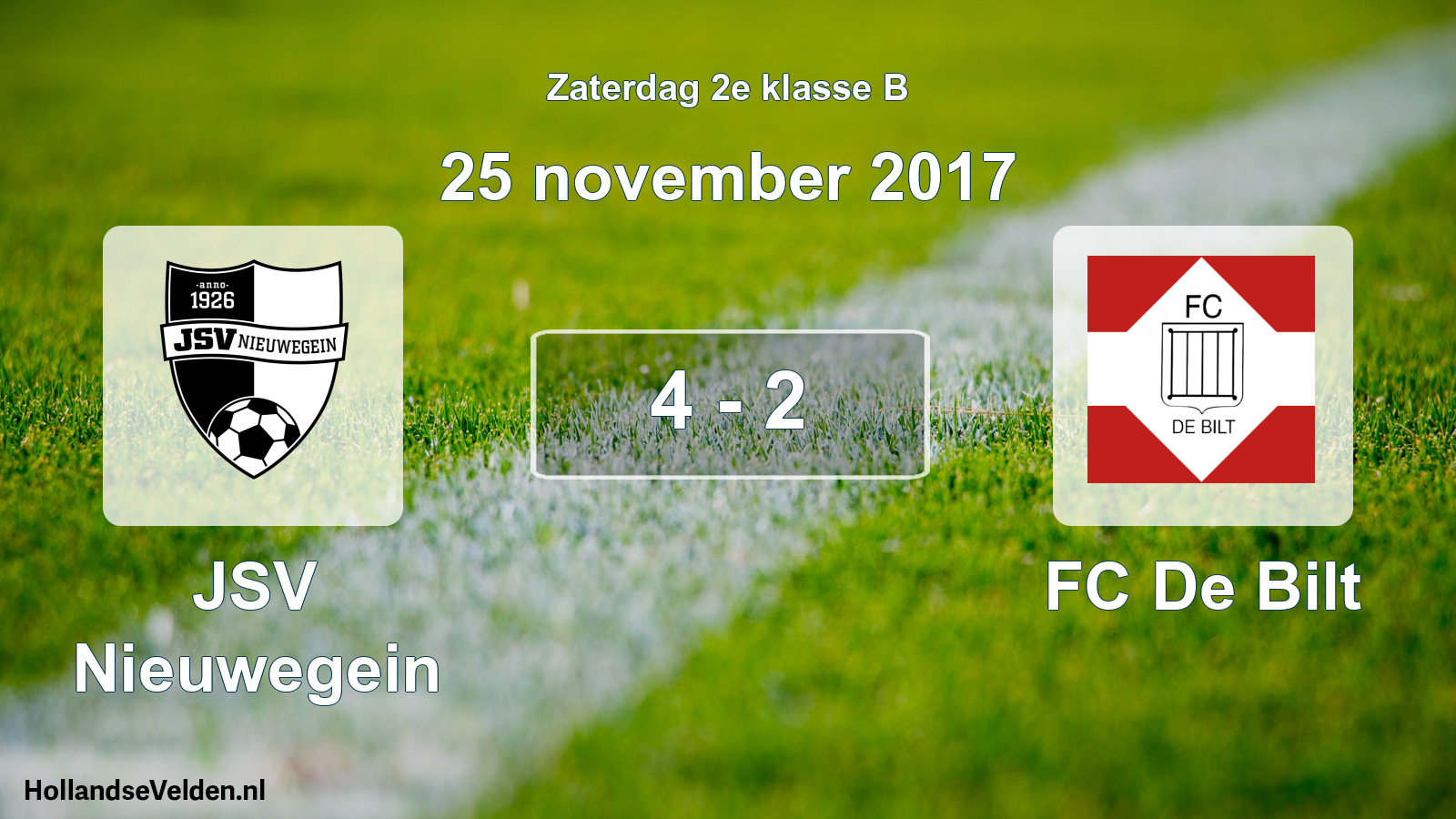 Total number of matches played: JSV Nieuwegein - FC De Bilt 4 - 2 (25 November 2017)