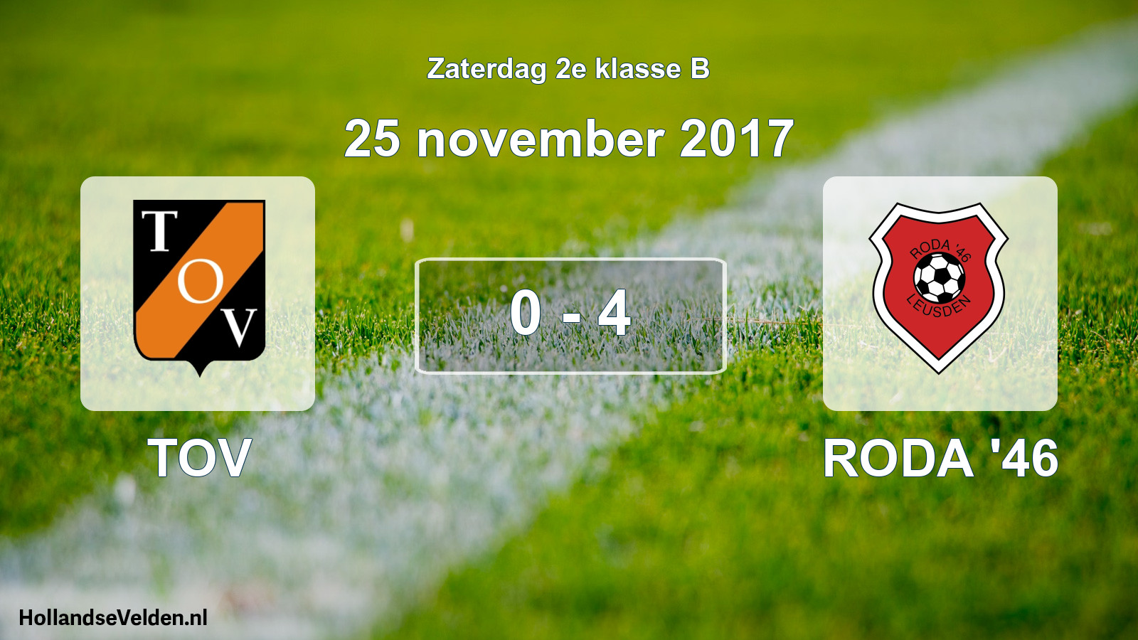 Total number of matches played: TOV - RODA '46 0 - 4 (25 November 2017)