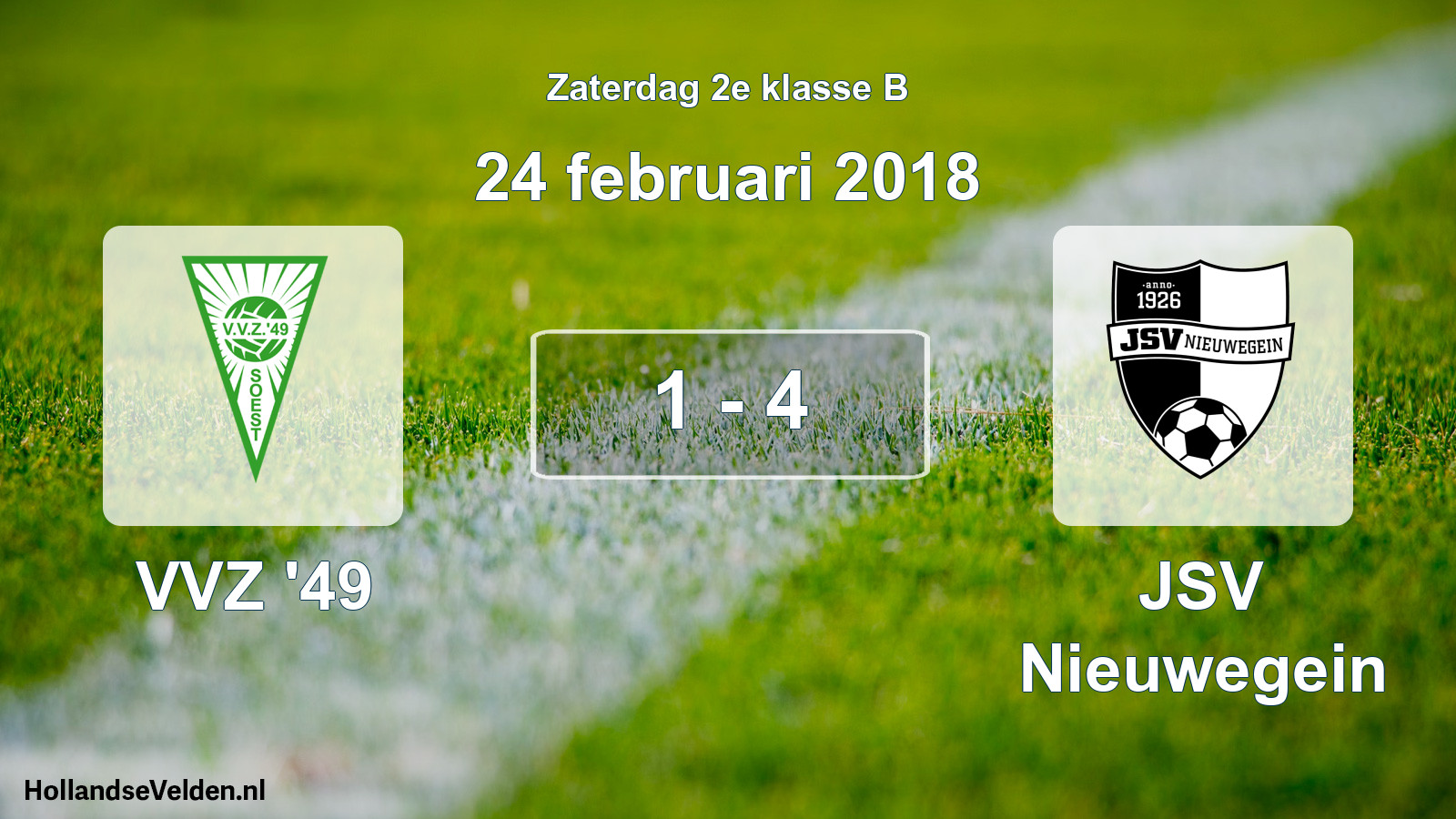 Total number of matches played: VVZ '49 - JSV Nieuwegein 1 - 4 (24 February 2018)