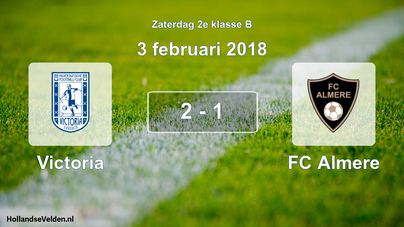 Total number of matches played: Victoria - FC Almere 2 - 1 (3 February 2018)
