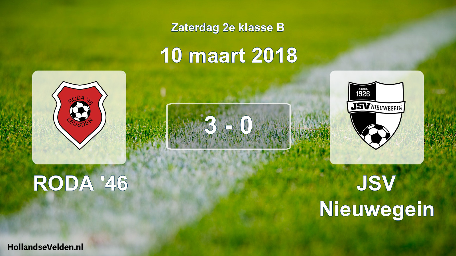 Total number of matches played: RODA '46 - JSV Nieuwegein 3 - 0 (10 March 2018)