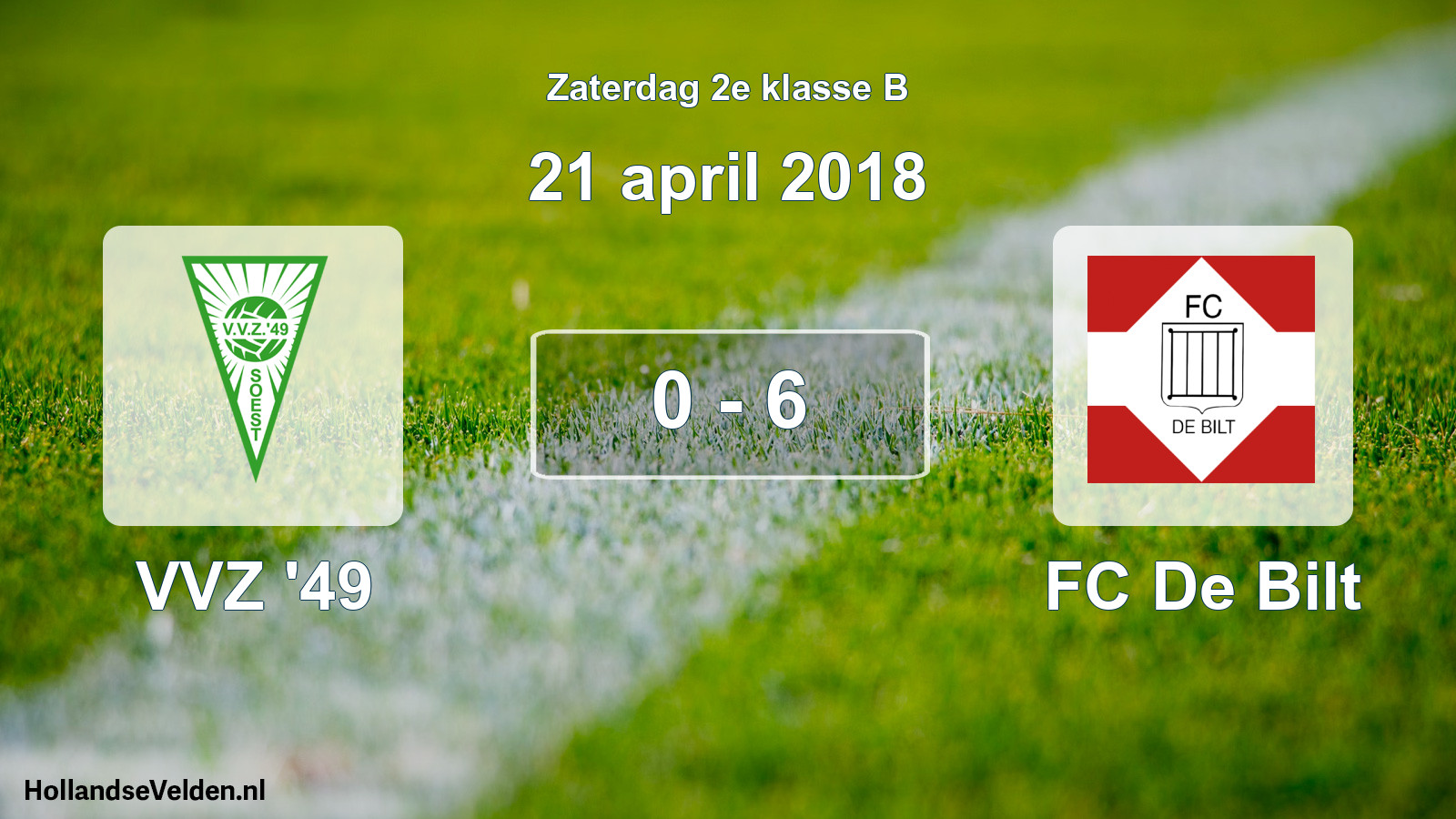 Total number of matches played: VVZ '49 - FC De Bilt 0 - 6 (21 April 2018)