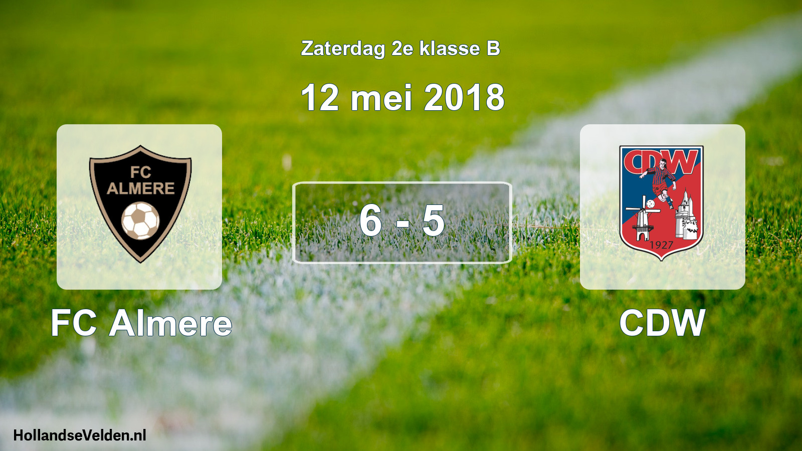 Total number of matches played: FC Almere - CDW 6 - 5 (12 May 2018)