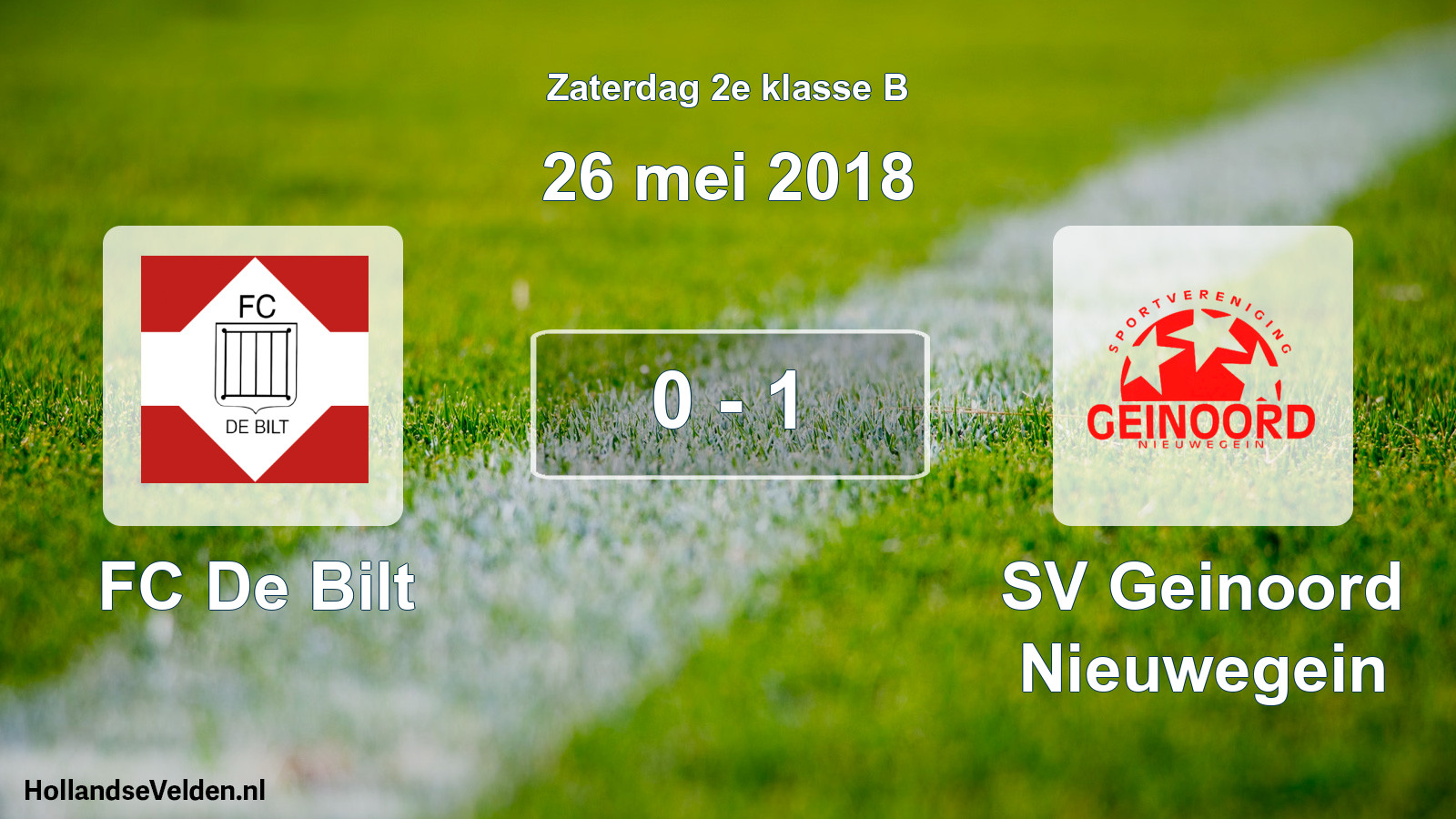 Total number of matches played: FC De Bilt - SV Geinoord Nieuwegein 0 - 1 (26 May 2018)