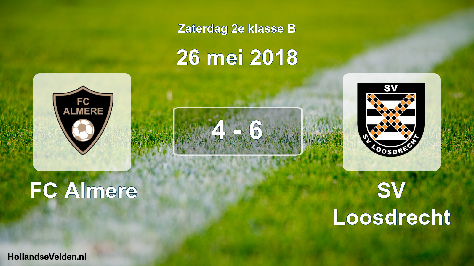 Total number of matches played: FC Almere - SV Loosdrecht 4 - 6 (26 May 2018)