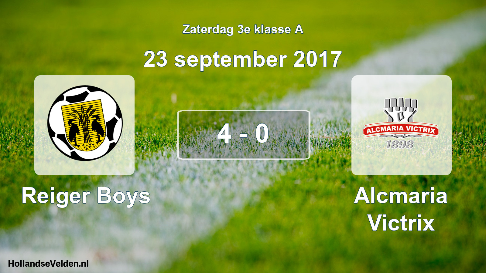 Total number of matches played: Reiger Boys - Alcmaria Victrix 4 - 0 (23 September 2017)