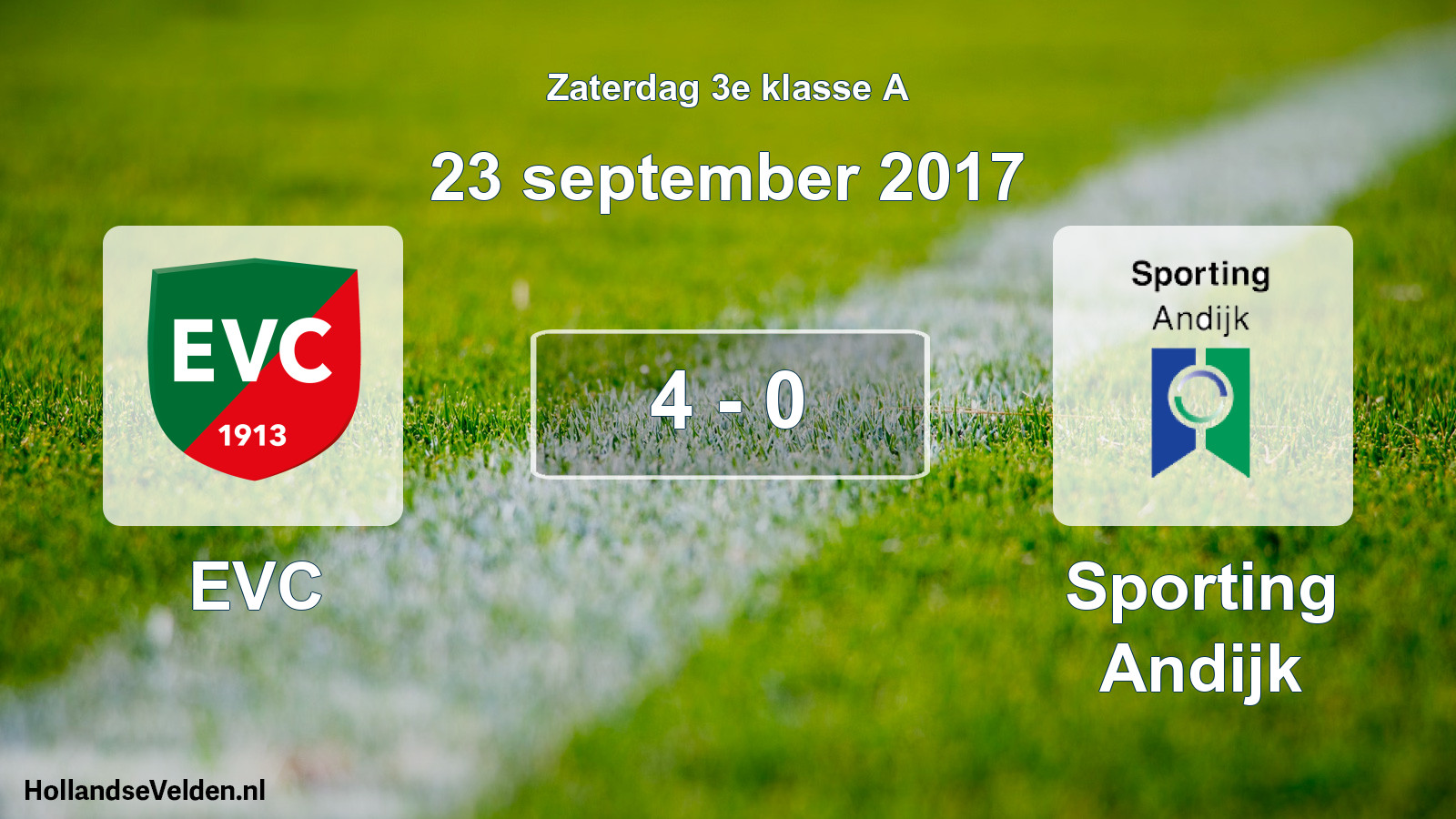 Total number of matches played: EVC - Sporting Andijk 4 - 0 (23 September 2017)