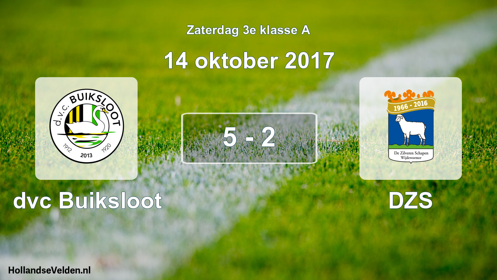 Total number of matches played: dvc Buiksloot - DZS 5 - 2 (14 October 2017)